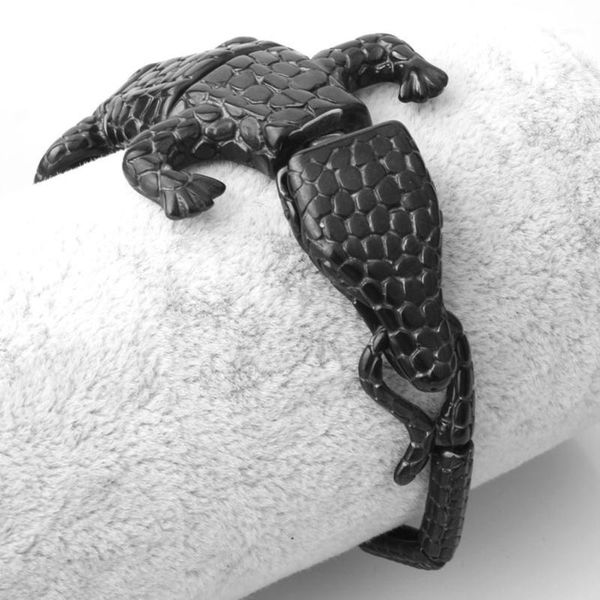 50mm personality design stainless steel black crocodile punk men's boy's casting bracelets jewelry christmas gift1, White
50mm personality design stainless steel black crocodile punk men's boy's casting bracelets jewelry christmas gift1, White