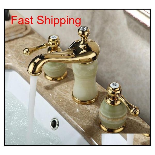 new arrival gold finished luxury widespread bathroom sink faucet brass and jade basin jllawi insyard
new arrival gold finished luxury widespread bathroom sink faucet brass and jade basin jllawi insyard