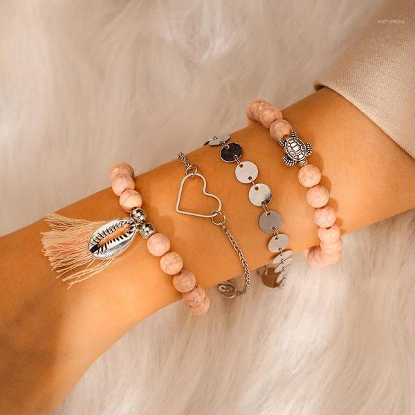4 pcs/ set bohemian punk turtle disc bead love shell tassels multilayer bracelet set personality charm girl jewelry gift1, Black
4 pcs/ set bohemian punk turtle disc bead love shell tassels multilayer bracelet set personality charm girl jewelry gift1, Black
