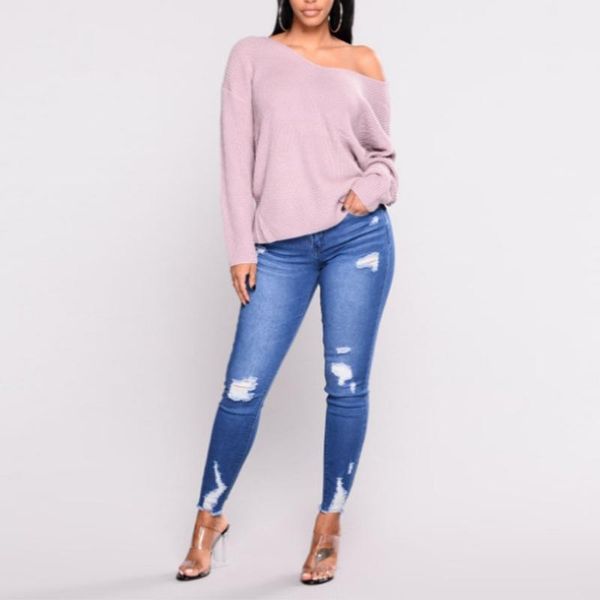 women's jeans ripped for women fashion denim pencil pants stretch slim skinny trousers, Blue
women's jeans ripped for women fashion denim pencil pants stretch slim skinny trousers, Blue