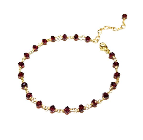 lii ji red garnet 14k gold filled bracelet natural real stone 2x3mm mini bracelet handmade jewelry 17+3cm 1028, Black
lii ji red garnet 14k gold filled bracelet natural real stone 2x3mm mini bracelet handmade jewelry 17+3cm 1028, Black