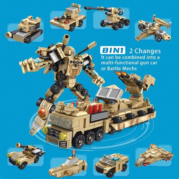 385pcs army multifunctional military vehicle building blocks 8in1 deformation robot model sets educational toys for child gifts wmtmwg
385pcs army multifunctional military vehicle building blocks 8in1 deformation robot model sets educational toys for child gifts wmtmwg