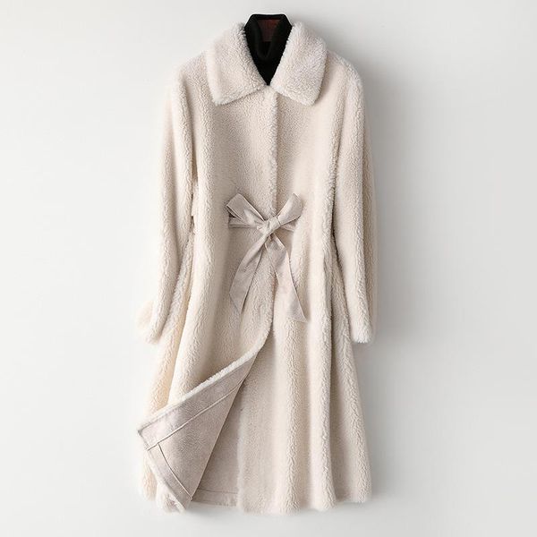 quality winter genuine leather high plus size sleeve outerwear for women casual long wool overcoat white sky blue fur coat, Black 
quality winter genuine leather high plus size sleeve outerwear for women casual long wool overcoat white sky blue fur coat, Black