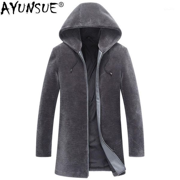 ayunsue natural sheep shearling fur coat hooded long jackets winter jacket men 100%wool fur coat plus size aw9941 my7591, Black
ayunsue natural sheep shearling fur coat hooded long jackets winter jacket men 100%wool fur coat plus size aw9941 my7591, Black