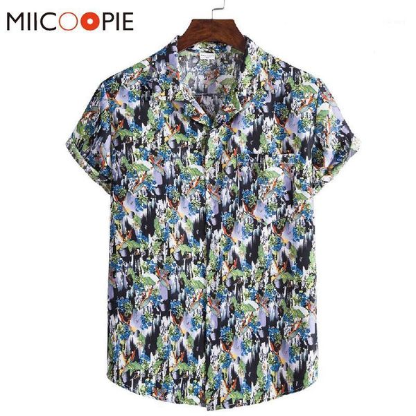 men's casual shirts spring summer short sleeved men blusas vintage flower printing mens hawaiian shirt holiday turn-down collar floral, White;black
men's casual shirts spring summer short sleeved men blusas vintage flower printing mens hawaiian shirt holiday turn-down collar floral, White;black