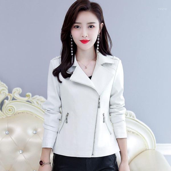 2020 autumn and winter new ladies fashion large size lapel slim short leather jacket1, Black
2020 autumn and winter new ladies fashion large size lapel slim short leather jacket1, Black