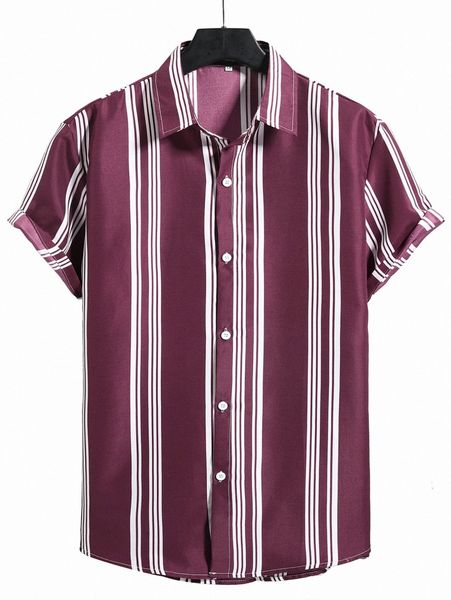 men striped print shirt i4vy#, White;black
men striped print shirt i4vy#, White;black