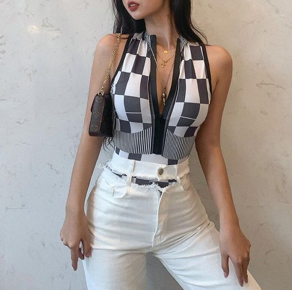 women's jumpsuits & rompers women's summer printed plaid zipper sleeveless slim jumpsuit1, Black;white
women's jumpsuits & rompers women's summer printed plaid zipper sleeveless slim jumpsuit1, Black;white