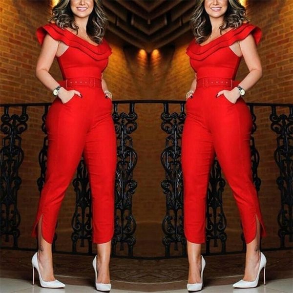 womens summer fintness ruffle red jumpsuit jumpsuit v-neck sleeveless solid silk bodysuit palazzo mujer jumpsuit t200509, Black;white
womens summer fintness ruffle red jumpsuit jumpsuit v-neck sleeveless solid silk bodysuit palazzo mujer jumpsuit t200509, Black;white