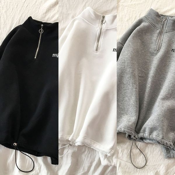 season half high collar coat sweater zipper sweater women's loose korean zipper coat spring new spring 2020 kdv00, Black
season half high collar coat sweater zipper sweater women's loose korean zipper coat spring new spring 2020 kdv00, Black