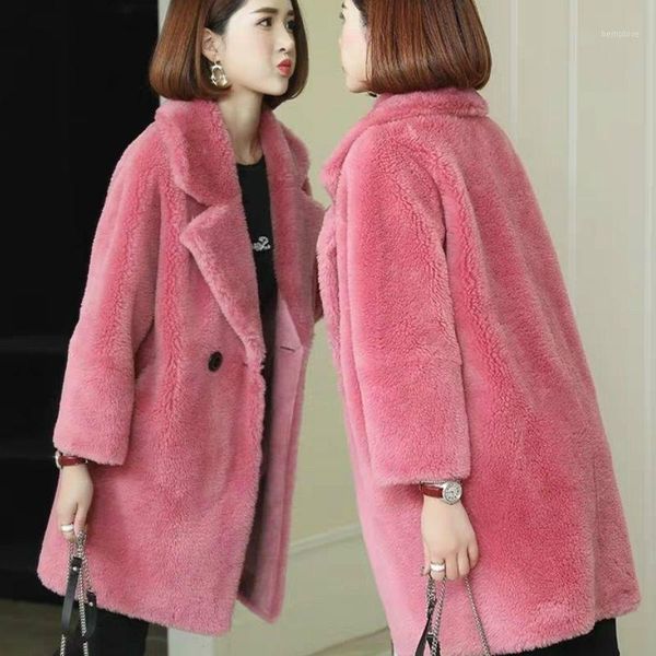 women 2021 winter faux sheep shearing overcoat lady sheep granular fur mid-long coat female casual loose oversize fur jacket c681, Black
women 2021 winter faux sheep shearing overcoat lady sheep granular fur mid-long coat female casual loose oversize fur jacket c681, Black