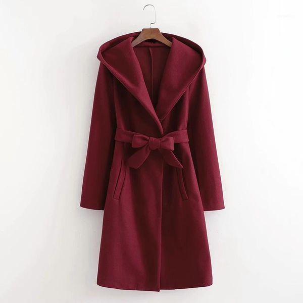 winter women's hooded high-end woolen temperament bow tie belt mid-length loose style coat jacket1, Black
winter women's hooded high-end woolen temperament bow tie belt mid-length loose style coat jacket1, Black