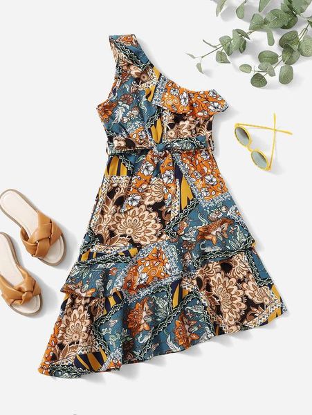 toddler girls allover floral print ruffle trim one shoulder layered hem belted dress she, Red;yellow
toddler girls allover floral print ruffle trim one shoulder layered hem belted dress she, Red;yellow