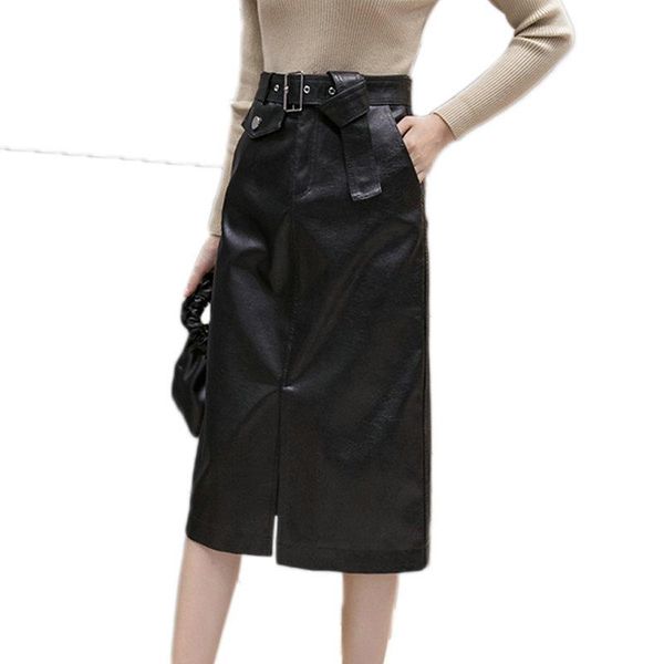 pu leather solid split skirts women high waist straight midi skirts highstreet 2020 spring midi women, Black
pu leather solid split skirts women high waist straight midi skirts highstreet 2020 spring midi women, Black