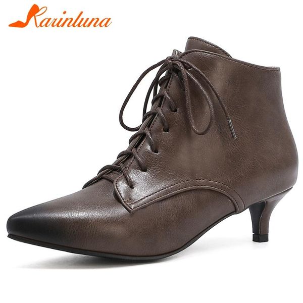 boots karin 2021 brand office ladies thin heels women shoes arrivals casual lace-up short plush ankle, Black
boots karin 2021 brand office ladies thin heels women shoes arrivals casual lace-up short plush ankle, Black