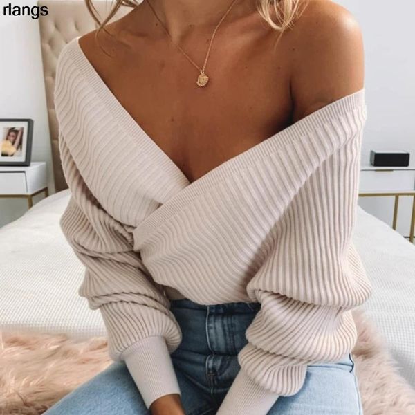 women's knits & tees 2021 deep v neck sweater pullover casual slim bottoming sweaters female elastic cotton long sleeve femme, White
women's knits & tees 2021 deep v neck sweater pullover casual slim bottoming sweaters female elastic cotton long sleeve femme, White