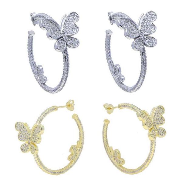 2021 european fashion delicate double butterfly full cz paved medium hoop earring 2021 valentine's day gift for girlfriend women, Golden;silver
2021 european fashion delicate double butterfly full cz paved medium hoop earring 2021 valentine's day gift for girlfriend women, Golden;silver
