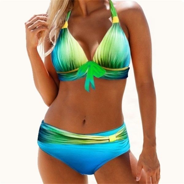 halter swimwear women gradient blue swimsuit tankini lower waist bottom 2pcs bikini set cutout backless beachwear plus size 8xl t200508, White;black
halter swimwear women gradient blue swimsuit tankini lower waist bottom 2pcs bikini set cutout backless beachwear plus size 8xl t200508, White;black