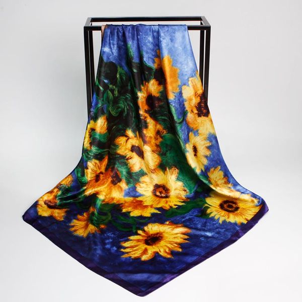 scarves silk scarf women sunflower print satin head scarfs female sqaure shawl for headscarf ladies 90*90cm 2021 fashion, Blue;gray
scarves silk scarf women sunflower print satin head scarfs female sqaure shawl for headscarf ladies 90*90cm 2021 fashion, Blue;gray