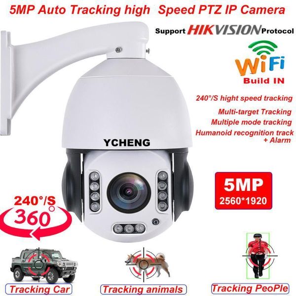 

30x zoom 5mp wireless car animal humanoid auto tracking 360Â° ptz high speed dome ip camera 128gb mic speaker hikvision 240Â°/s1