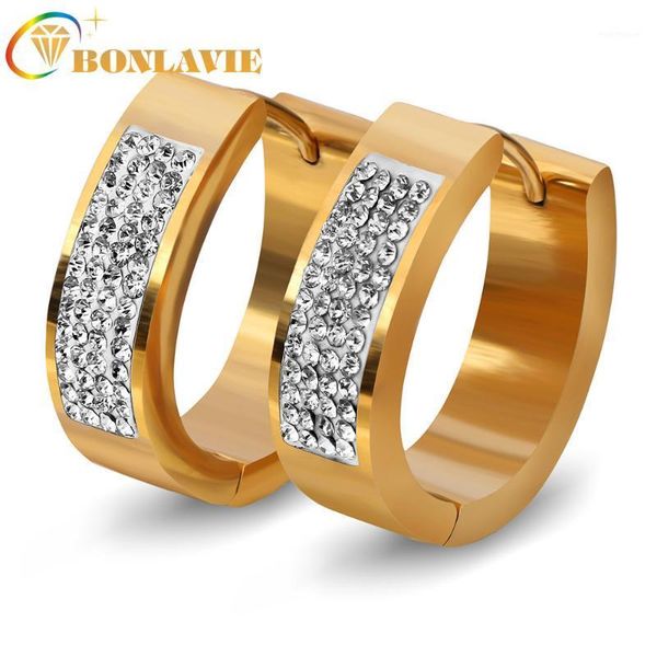 hoop & huggie bonlavie fashion titanium steel earrings four rows rhinestone color stainless women zircon jewelry1, Golden;silver
hoop & huggie bonlavie fashion titanium steel earrings four rows rhinestone color stainless women zircon jewelry1, Golden;silver
