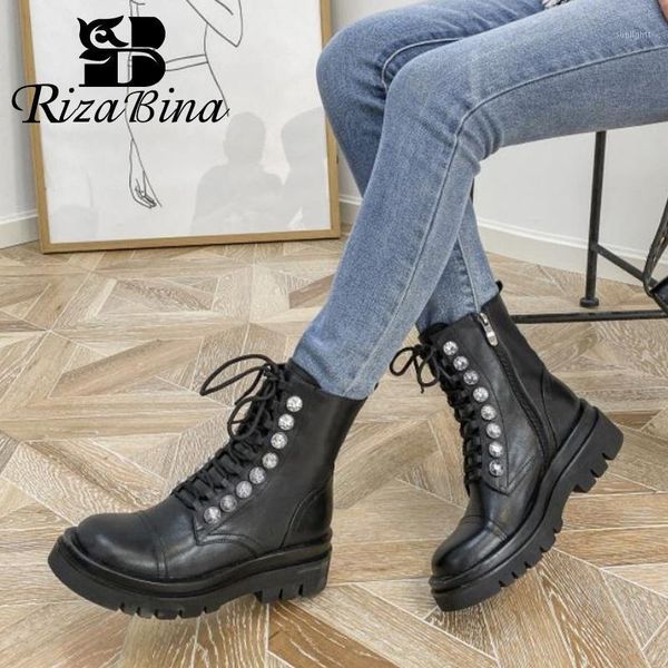 boots rizabina women ankle real leather rivets thick bottom winter autumn shoes fashion cool short size 34-421, Black
boots rizabina women ankle real leather rivets thick bottom winter autumn shoes fashion cool short size 34-421, Black