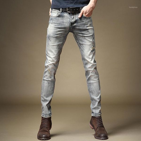 vintage men's distressed jeans straight slim fit stretch pants streetwear ripped denim trousers1, Blue
vintage men's distressed jeans straight slim fit stretch pants streetwear ripped denim trousers1, Blue