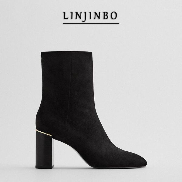 boots black suede high heels women chunky heel ankle for side zippers short female autumn/winter 2021 1
boots black suede high heels women chunky heel ankle for side zippers short female autumn/winter 2021 1