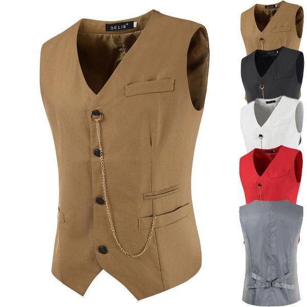 2020 fashion casual trend men casual vest slim models single row multi-grain buckle, Black;white
2020 fashion casual trend men casual vest slim models single row multi-grain buckle, Black;white