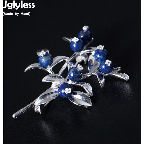 uglyless 100% real 925 sterling silver blueberry brooches for women nature lapis branch pins brooch handmade ethnic leaf jewelry 201009, Gray
uglyless 100% real 925 sterling silver blueberry brooches for women nature lapis branch pins brooch handmade ethnic leaf jewelry 201009, Gray