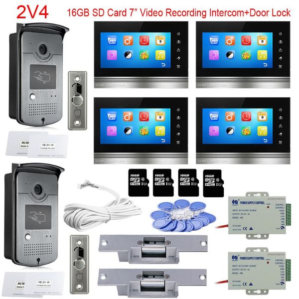 video door phones for 2 doors gate intercom rfid 16gb sd card recording 7" indoor monitor wired + electric lock full kit
video door phones for 2 doors gate intercom rfid 16gb sd card recording 7" indoor monitor wired + electric lock full kit