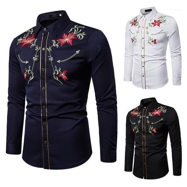 europe flower embroidery men shirt long sleeve single breasted slim suit dress shirt fashion casual streetwear camisa masculina1, White;black
europe flower embroidery men shirt long sleeve single breasted slim suit dress shirt fashion casual streetwear camisa masculina1, White;black