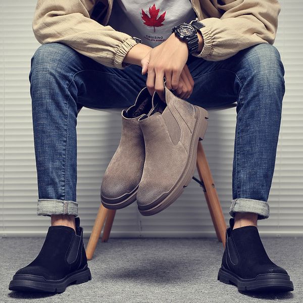 2020 new mens shoes autumn and winter fleece warm chelsea boots mens leather martin boots mens business shirt high british style wolf bo, Black
2020 new mens shoes autumn and winter fleece warm chelsea boots mens leather martin boots mens business shirt high british style wolf bo, Black
