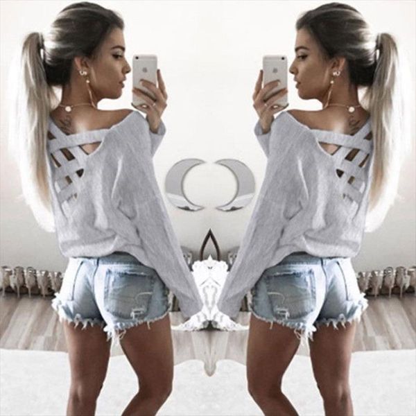 fashion casual women ladies girls clothes solid loose long sleeve back cross t shirt cotton clothes, White
fashion casual women ladies girls clothes solid loose long sleeve back cross t shirt cotton clothes, White