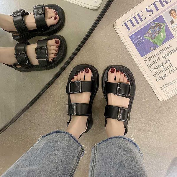 sandals female 2021 korean summer fashion wild belt buckle open toe thick bottom net red fairy roman shoes1, Black
sandals female 2021 korean summer fashion wild belt buckle open toe thick bottom net red fairy roman shoes1, Black