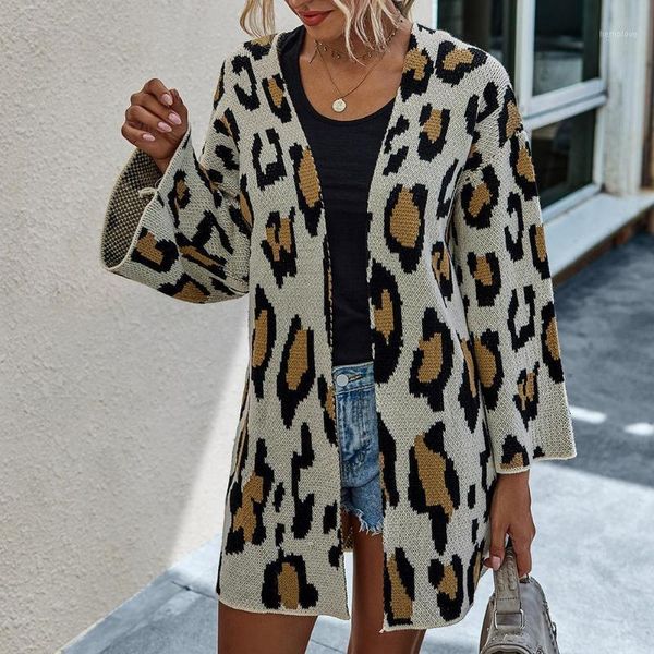fashion women autumn winter cardigan open front leopard print long cardigan knitted sweater coat warm clothes for female1, White
fashion women autumn winter cardigan open front leopard print long cardigan knitted sweater coat warm clothes for female1, White