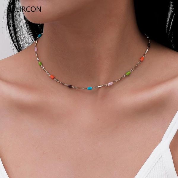 salircon boho unique colorful beaded thin chains necklaces for women goth geometric choker necklace jewelry gifts on the neck, Silver
salircon boho unique colorful beaded thin chains necklaces for women goth geometric choker necklace jewelry gifts on the neck, Silver