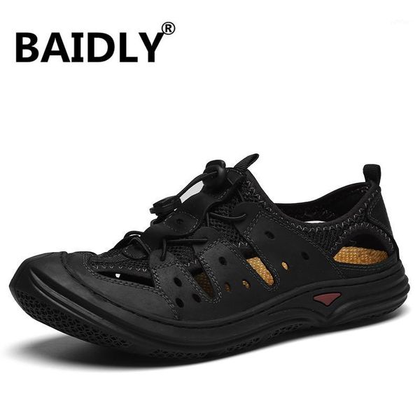 plus size men's fashion beach sandals cover toe cow genuine leather sandals breathable summer shoes non-slip sandalias hombre1, Black
plus size men's fashion beach sandals cover toe cow genuine leather sandals breathable summer shoes non-slip sandalias hombre1, Black