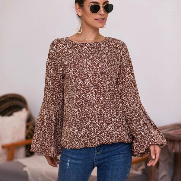 women spring t-shirt fashion casual daily floral print o neck lantern sleeve ladies loose t shirt casual shirts #40%1, White
women spring t-shirt fashion casual daily floral print o neck lantern sleeve ladies loose t shirt casual shirts #40%1, White