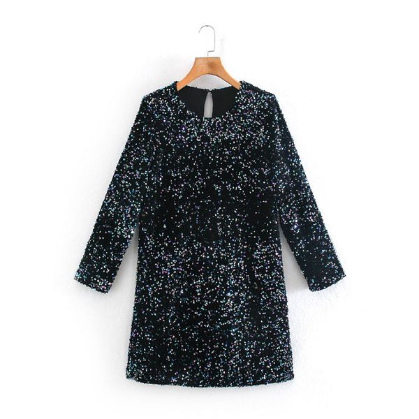 2021 new black mini sequin party women colorful glitter long sleeve dress woman sparkly vintage elegant dresses m56d, Black;gray
2021 new black mini sequin party women colorful glitter long sleeve dress woman sparkly vintage elegant dresses m56d, Black;gray