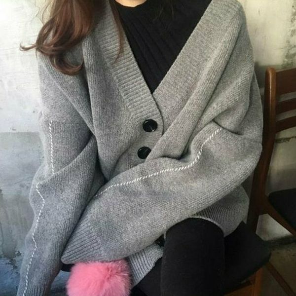 korean style women autumn sweater breasted buttons cardigan knitted jacket outwear female oversized sweaters 201030, White
korean style women autumn sweater breasted buttons cardigan knitted jacket outwear female oversized sweaters 201030, White
