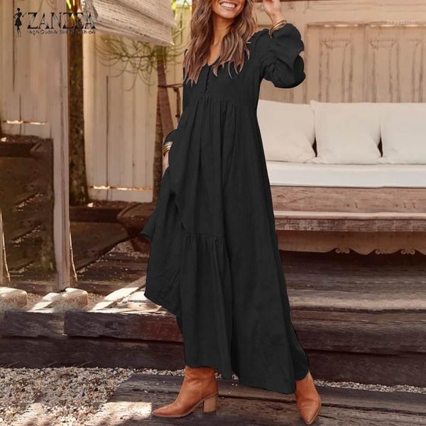 casual dresses 2022 women long maxi dress sleeve pleated pockets buttons v neck party vestidos cotton bohemian dresses1, Black;gray
casual dresses 2022 women long maxi dress sleeve pleated pockets buttons v neck party vestidos cotton bohemian dresses1, Black;gray