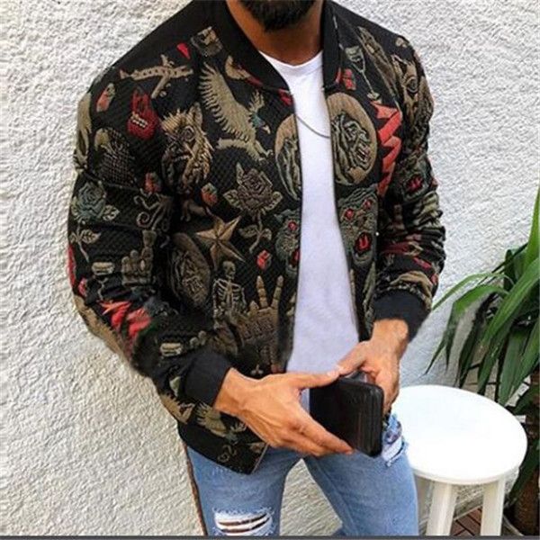 european american cross-border spring jacket and autumn new men's fashion slim printed stand collar jacket jackets mens clothes, Black;brown
european american cross-border spring jacket and autumn new men's fashion slim printed stand collar jacket jackets mens clothes, Black;brown