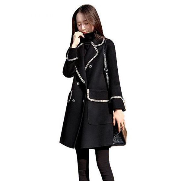 new blends woolens overcoat female autumn winter and jackets women plus size coat women's wool coats long, Black
new blends woolens overcoat female autumn winter and jackets women plus size coat women's wool coats long, Black