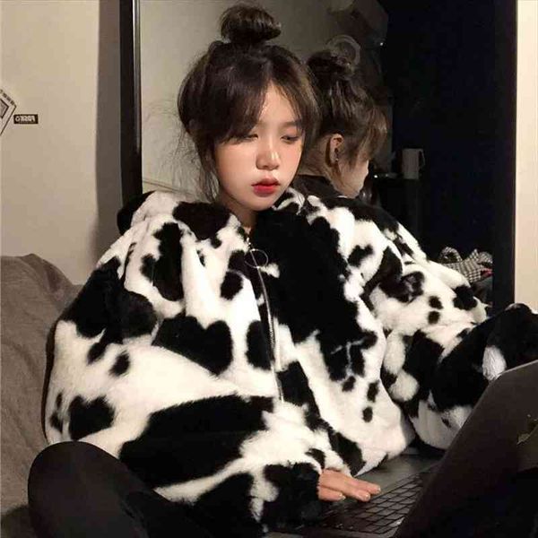 hoodies women winter furry cows pattern hooded coat womens loose cotton-padded coat hoodies, Black
hoodies women winter furry cows pattern hooded coat womens loose cotton-padded coat hoodies, Black