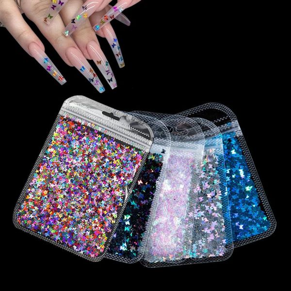 10g holographic butterfly shape nail art glitter micro laser star flakes 3d silver gold sequins polish manicure nail decoration, Black
10g holographic butterfly shape nail art glitter micro laser star flakes 3d silver gold sequins polish manicure nail decoration, Black