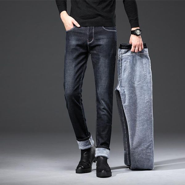 men's jeans 100%cottom winter warm mens street wear youthful vitality fleece mid straight men fashion 34 36, Blue
men's jeans 100%cottom winter warm mens street wear youthful vitality fleece mid straight men fashion 34 36, Blue