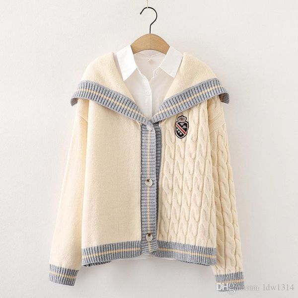 fashion autumn and winter style sweater big lapel stitching single-breasted twist cardigan sweater new long cardigan ladies cardigan casua, White;black
fashion autumn and winter style sweater big lapel stitching single-breasted twist cardigan sweater new long cardigan ladies cardigan casua, White;black