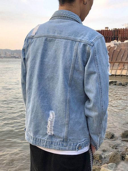 fashion bomber hole thin ripped hole denim jacket spring autumn male cowboy jeans jackets coat mens denim jacket trendy, Black;brown
fashion bomber hole thin ripped hole denim jacket spring autumn male cowboy jeans jackets coat mens denim jacket trendy, Black;brown