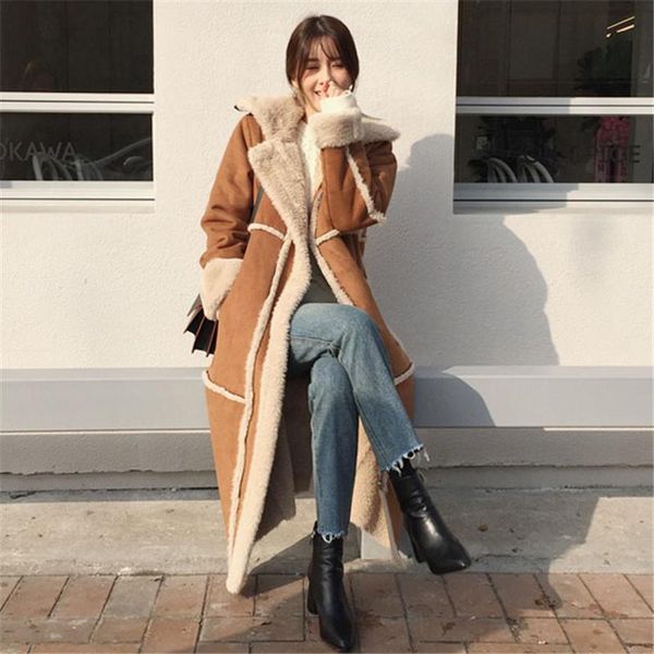 women's fur & faux lmq 2021 winter women coat loose lapel thick warm plush stylish cashmere casual streetwear lamb wool, Black
women's fur & faux lmq 2021 winter women coat loose lapel thick warm plush stylish cashmere casual streetwear lamb wool, Black